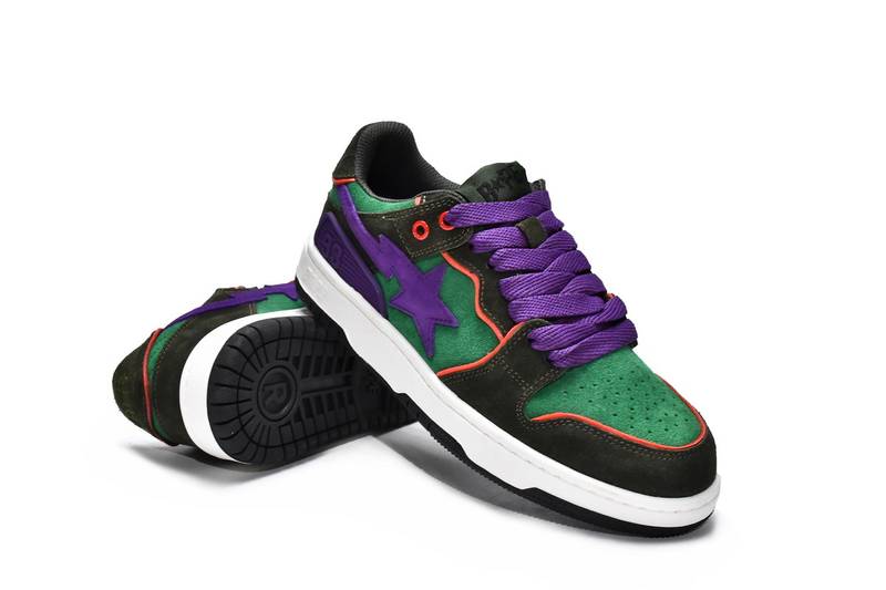 A Bathing Ape Bape SK8 Sta Dark Purple Green