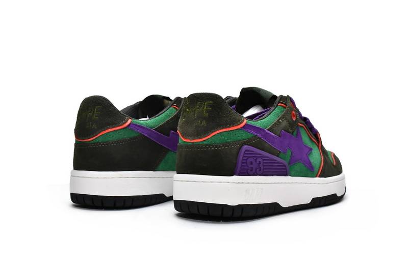 A Bathing Ape Bape SK8 Sta Dark Purple Green