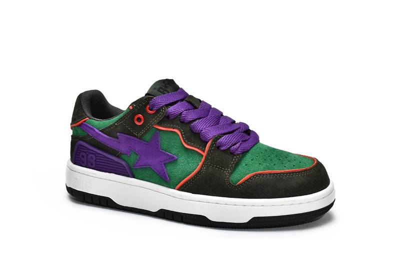 A Bathing Ape Bape SK8 Sta Dark Purple Green