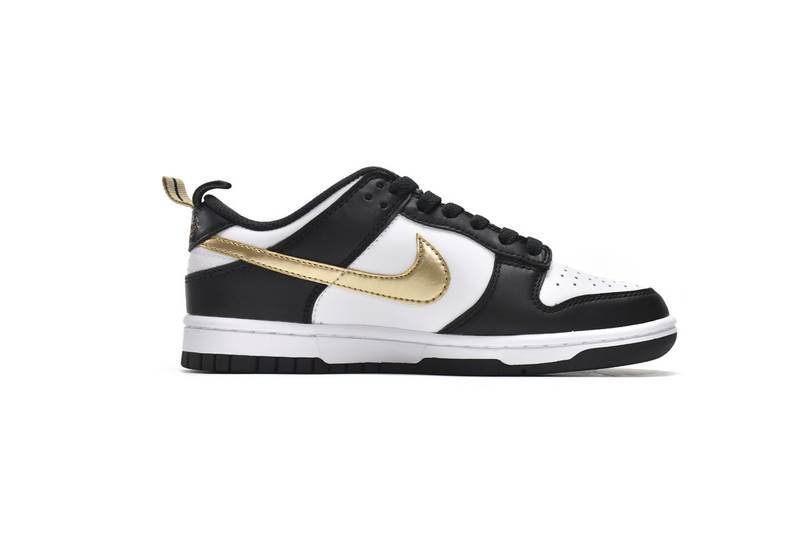 Nike Dunk Low Black White Metallic