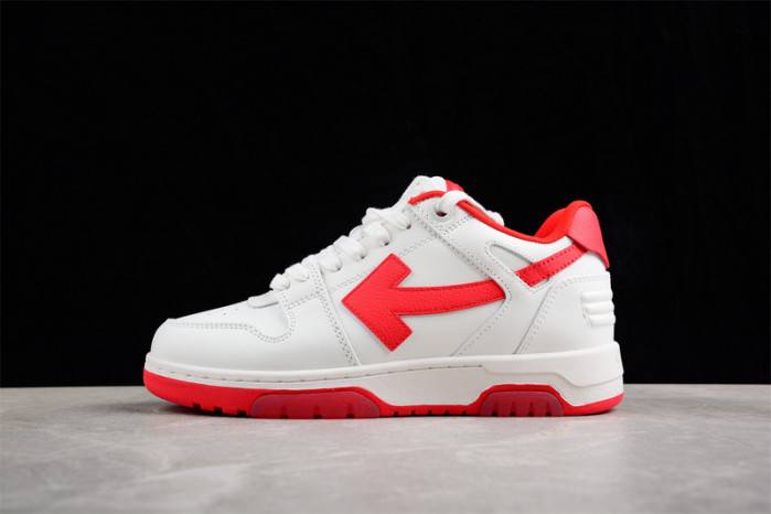 OFF-WHITE Out Of Office “OOO” Low Tops Black White Red OMIA189S23LEA0012511