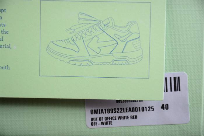 OFF-WHITE Out Of Office “OOO” Low Tops Black White Red OMIA189S23LEA0012511